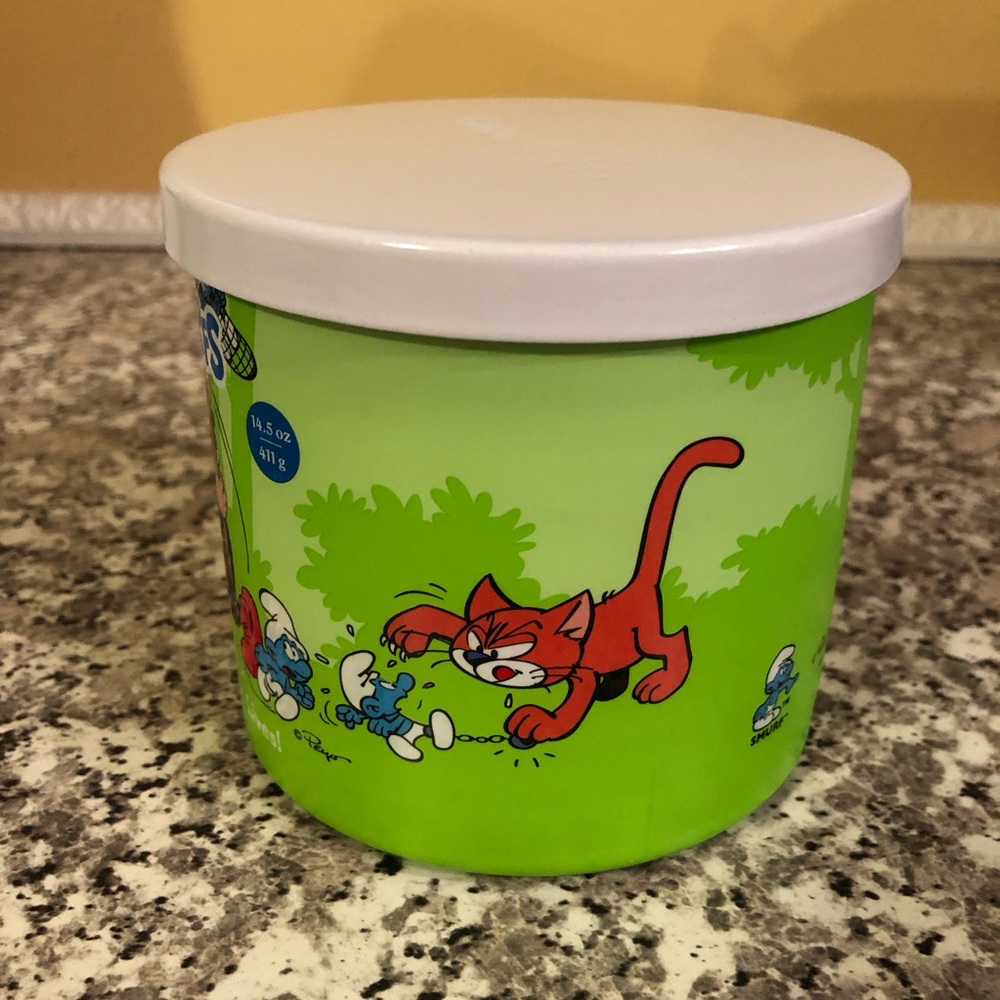 Goose Creek candle jar Smurfs lime green three wick scented SMURF FOR YOUR LIVES - Picture 4 of 8